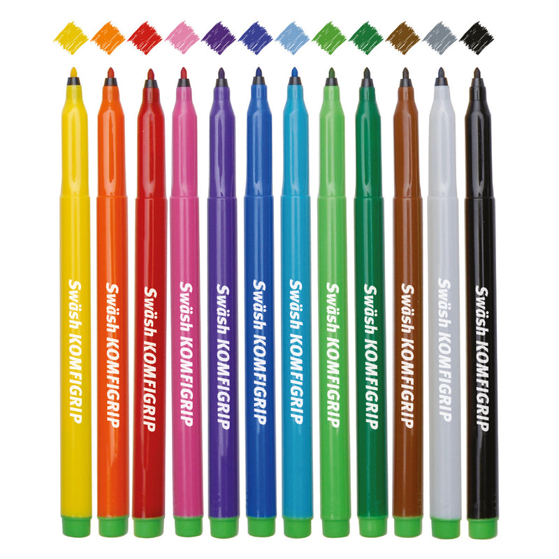 Swash KOMFIGRIP Fine Tip Colouring Pens pk 300