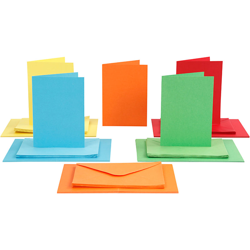 Blank Cards and Envelopes (Assorted Colours) pk 50