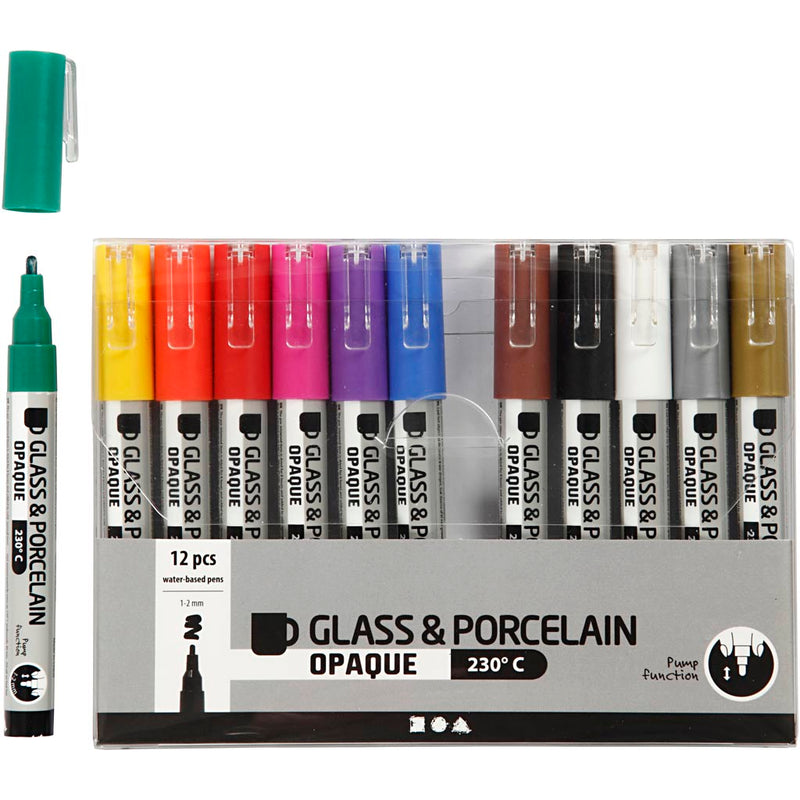 Glass & Porcelain Markers pk 12