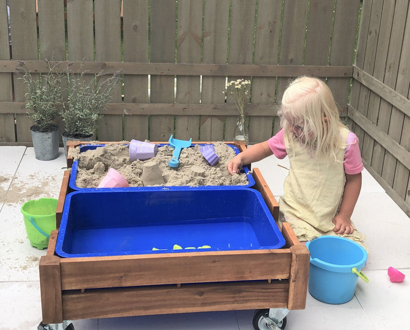 Outdoor Sandbox on Castors with Trays & Lid