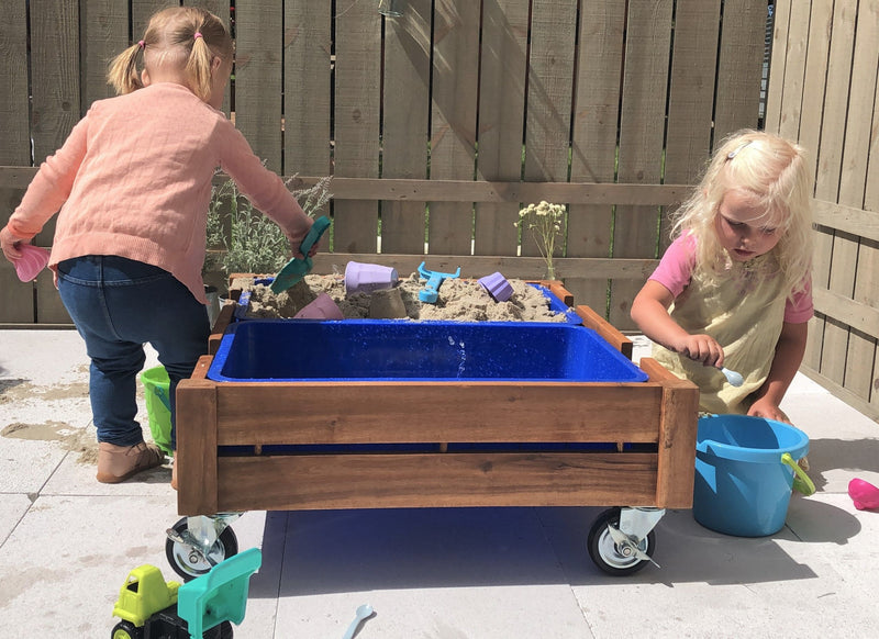 Outdoor Sandbox on Castors with Trays & Lid