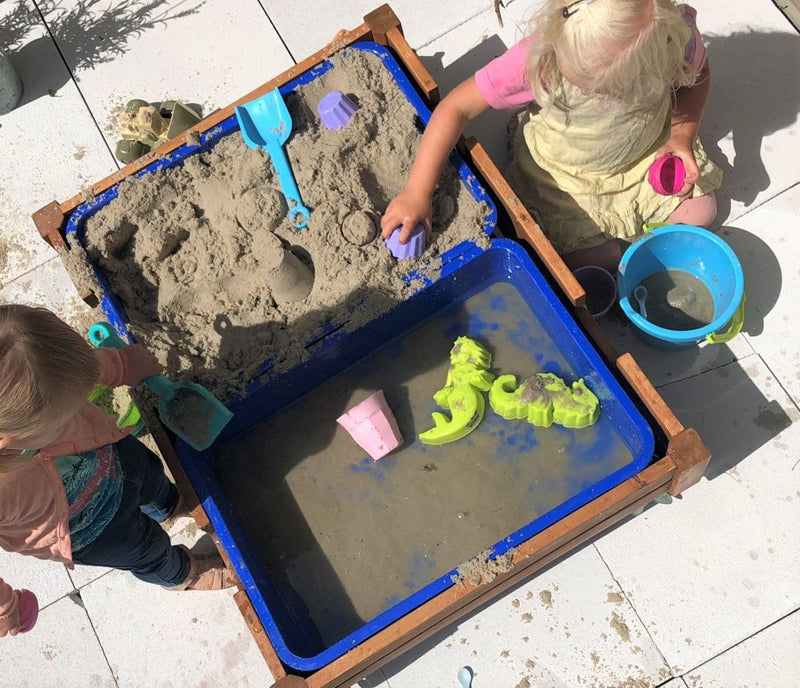 Outdoor Sandbox on Castors with Trays & Lid