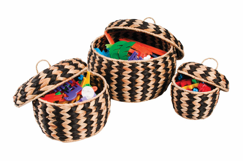 Woven Zebra Pots 3pc