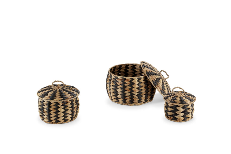 Woven Zebra Pots 3pc