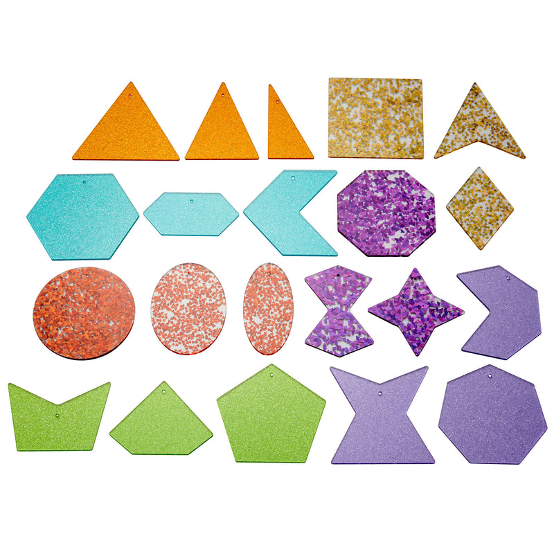 Rainbow Glitter Shapes pk 21